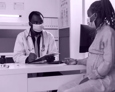 african-american-medic-pregnant-woman-talking